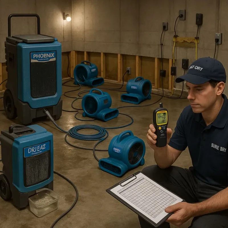 Structural Drying and Dehumidification process in Laguna Niguel, CA